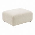 Sofa Hocker Creme aus Polyester Bouclé quadratisch 90 x 90 x 42 cm
