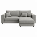 Ecksofa mit Recamiere rechts Grau Polyester 230 x 150 x 85 cm