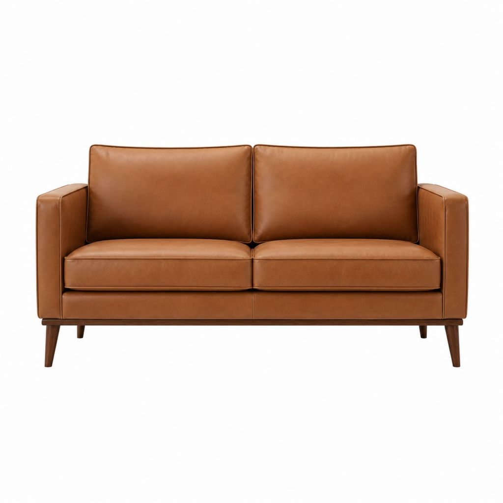 2-Sitzer Sofa Braun PU-Kunstleder Rechteckig 160 x 85 x 84 cm