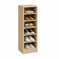 Schuhregal aus Spanplatte in Eiche-Optik rechteckig mit 6 Fächern 120 x 40 x 30 cm