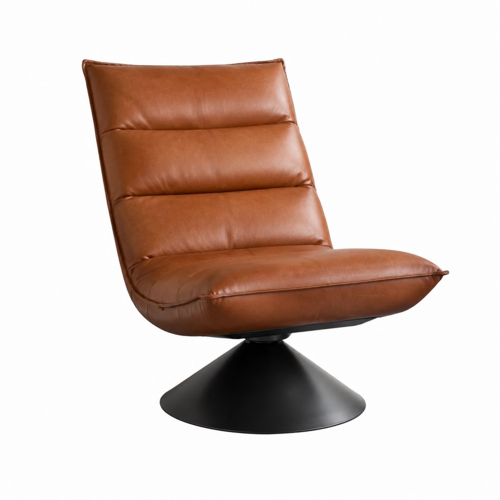 Drehsessel Cognac PU-Kunstleder mit Stahlfuß 80 x 82 x 98 cm