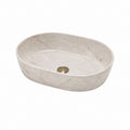 Aufsatzwaschbecken aus beigem Marmor oval 60 x 40 x 15 cm