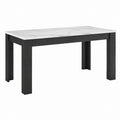 Esstisch rechteckig Schwarz Weiß Marmoroptik MDF 120 x 70 x 75 cm