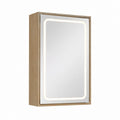 LED Spiegelschrank Eiche MDF rechteckig 60 x 15 x 80 cm